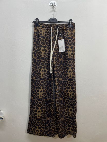 YV5376 | Pantalone tuta leopardato brillantinato