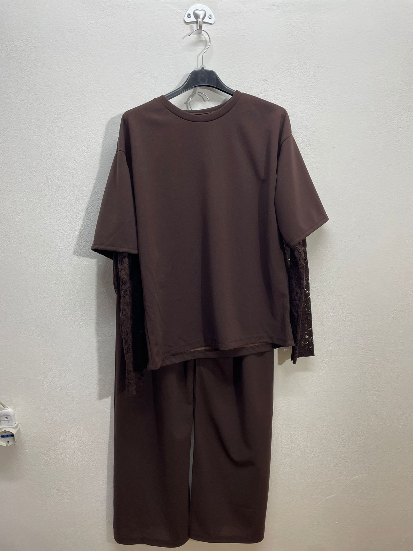 5561 | Completo mezzo manica con manica merlettata cURVY 