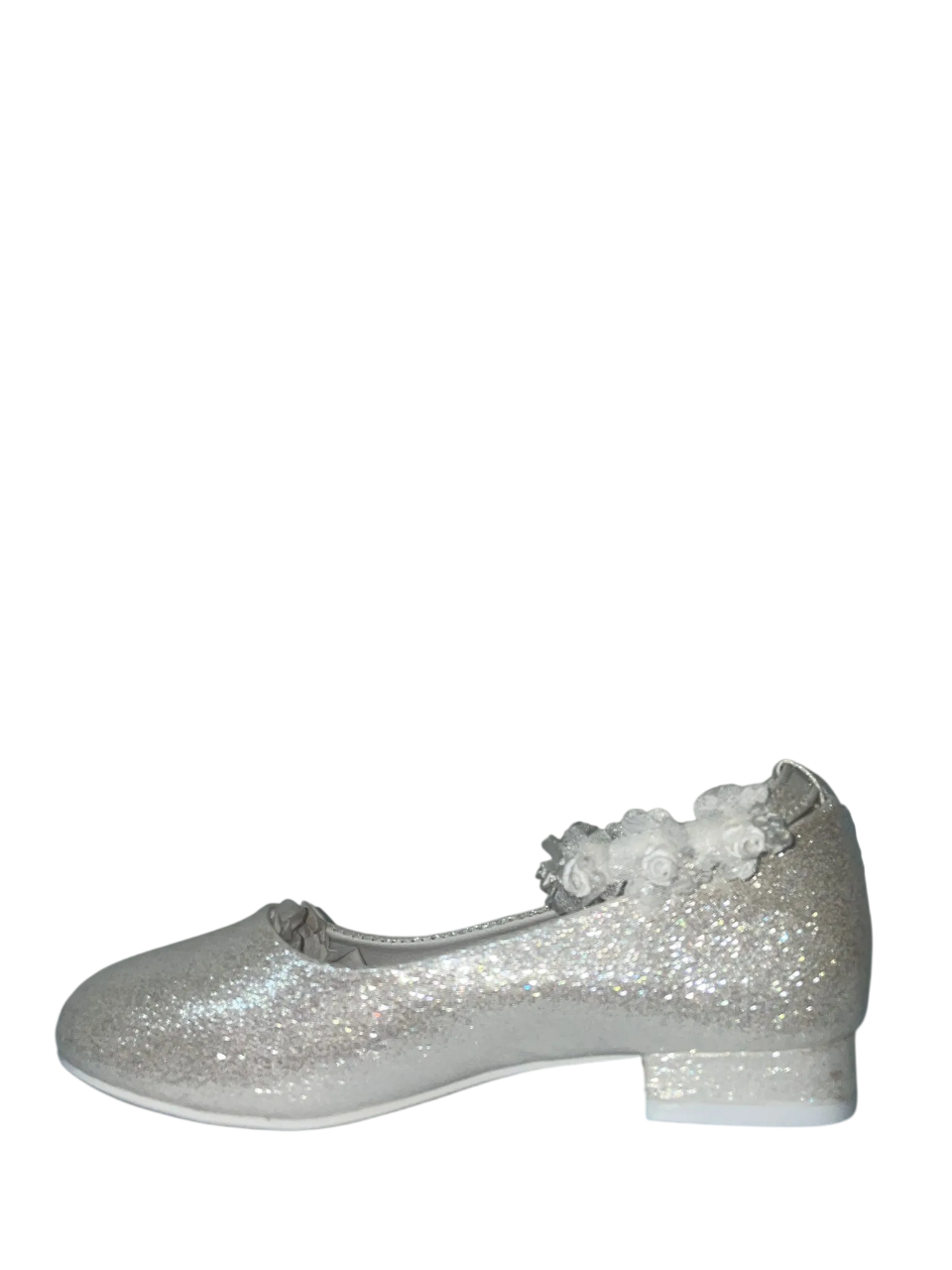 A1058-M €14 ballerine brillantinate con dettagli fiori