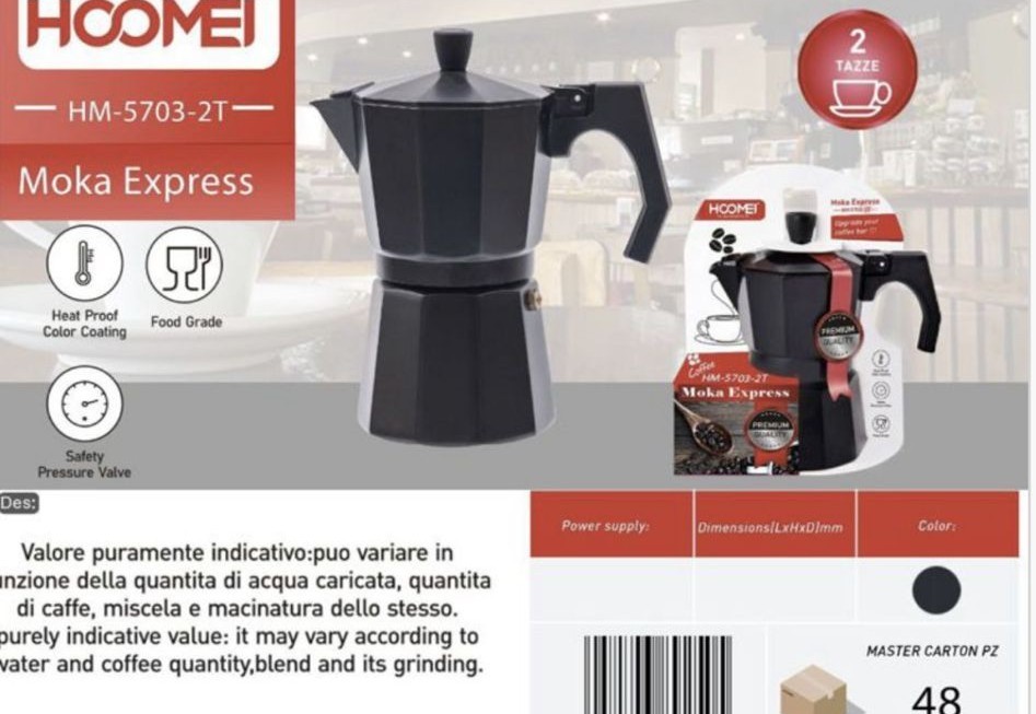 HM-5703-1T | Moka espresso nera