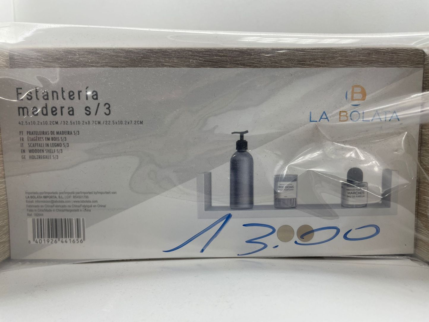 Set tre scaffali in legno