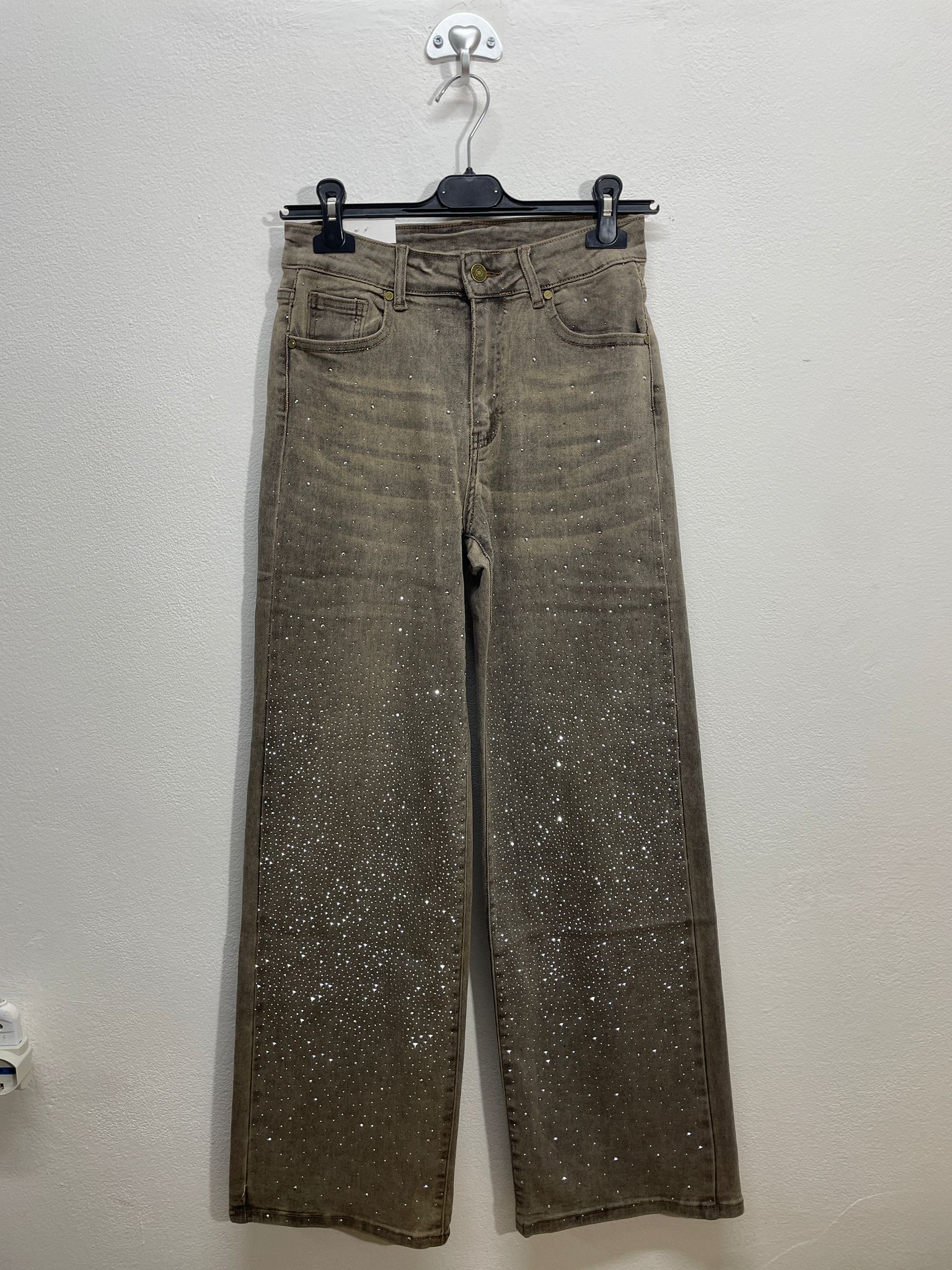 XB0021 | Jeans brillantinato gamba larga