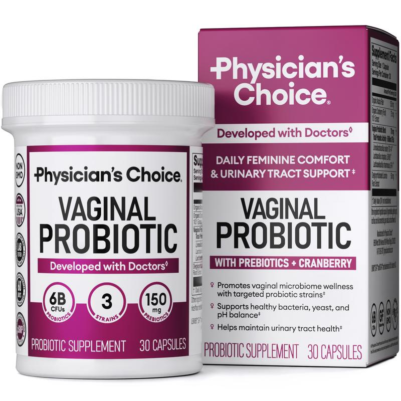 Physician's Choice Women's Vaginal Probiotic – Odor & pH Support, Daily Feminine Wellness, Cranberry + Prebiotics