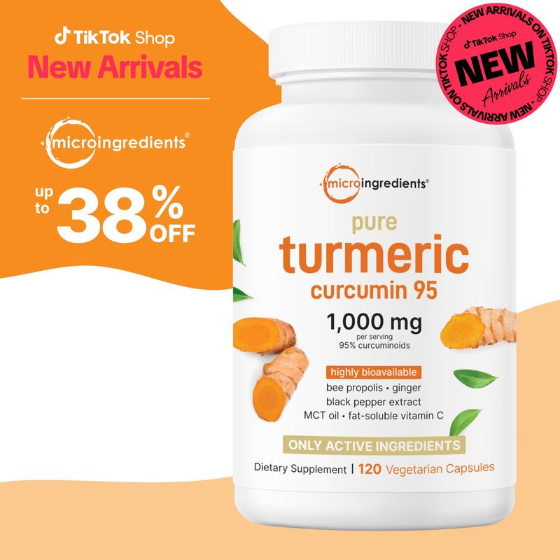 Micro Ingredients Curcumin Supplement – 1000mg Turmeric, 95% Curcuminoids, Black Pepper + MCT Oil – 120 Veg Caps