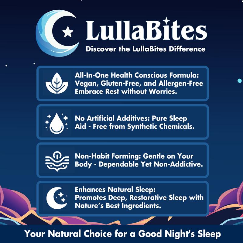 LullaBites Strawberry Sleep Gummies – Natural, Melatonin-Free | 30 Servings for Restful Nights