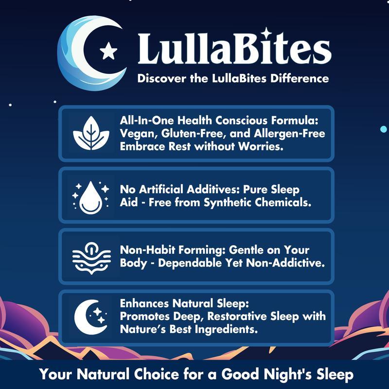 LullaBites Strawberry Sleep Gummies – Natural, Melatonin-Free | 30 Servings for Restful Nights