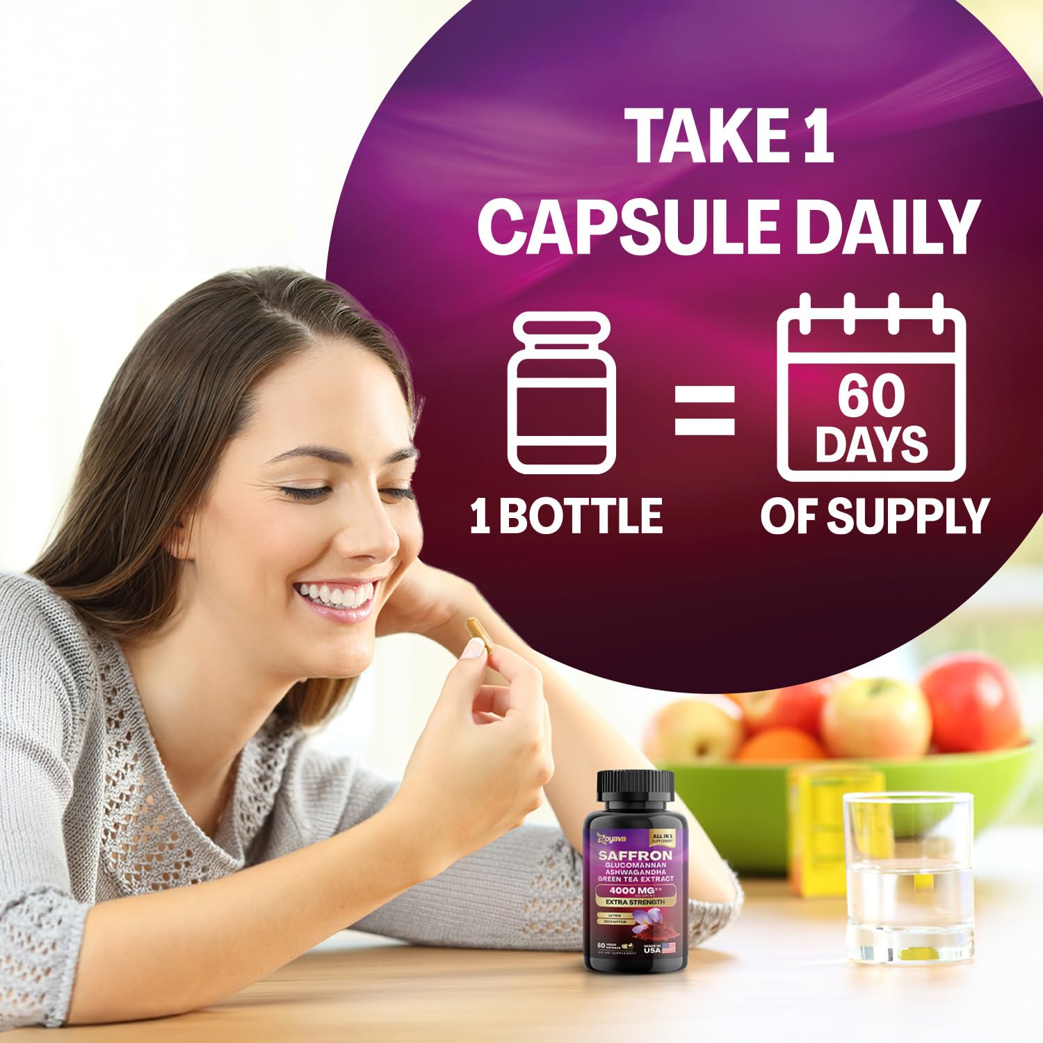 Zoyava™ Revitalize Your Wellness: Saffron ZestyZen Blend - 4,000MG Powerhouse