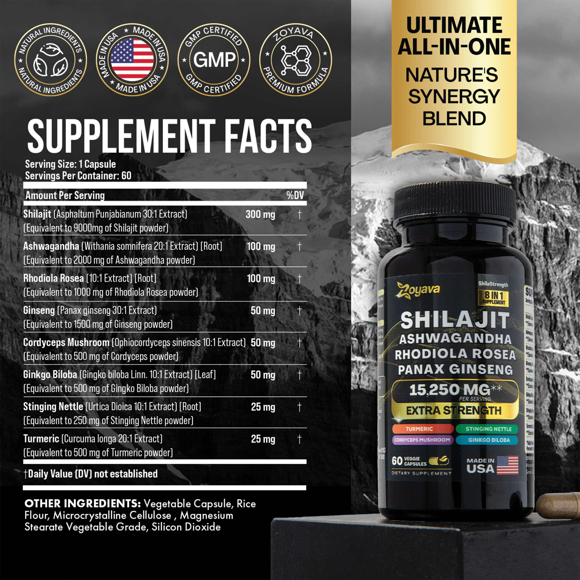 Zoyava™ Shilajit Power ShilaStrength Blend - 15,250MG