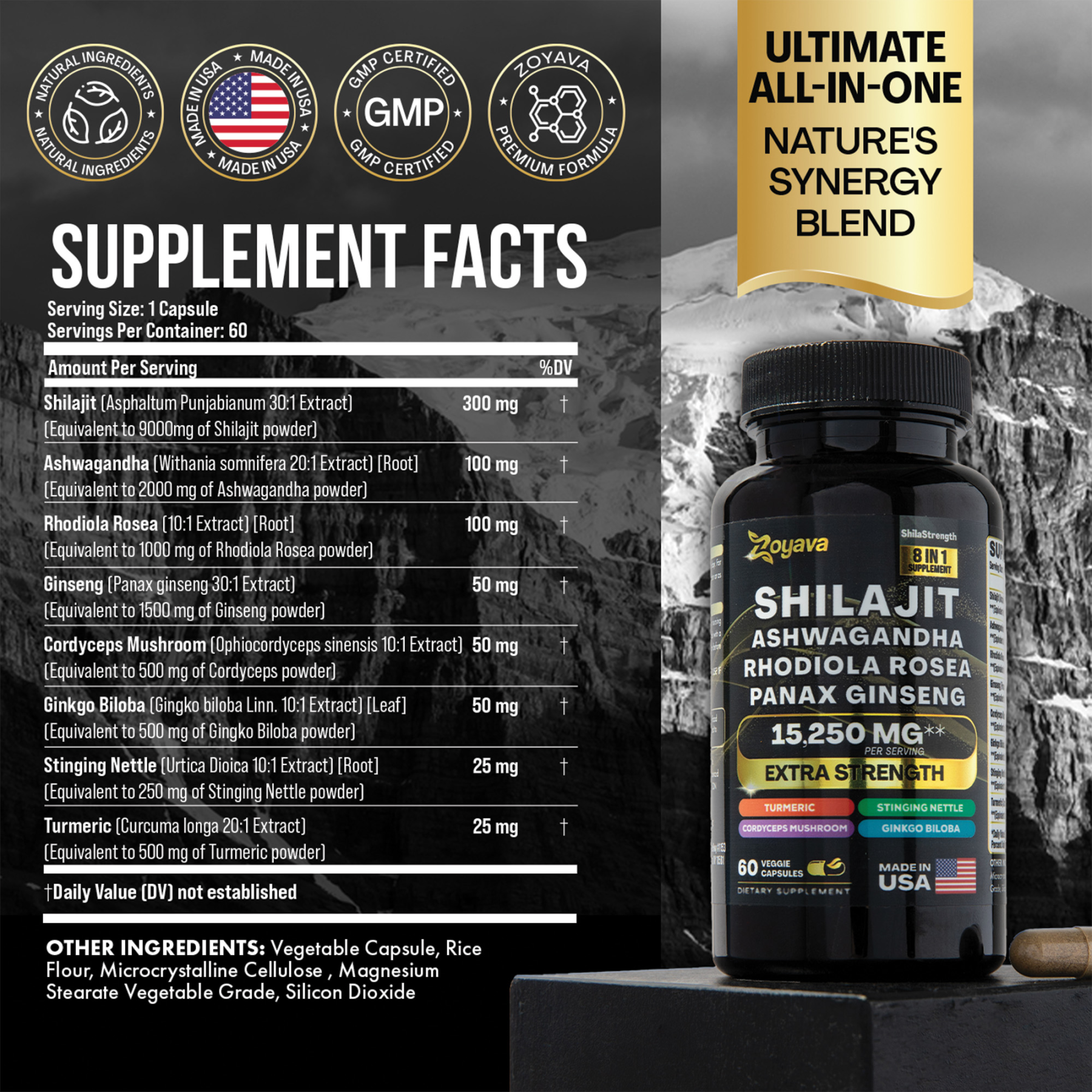 Zoyava™ Shilajit Power ShilaStrength Blend - 15,250MG