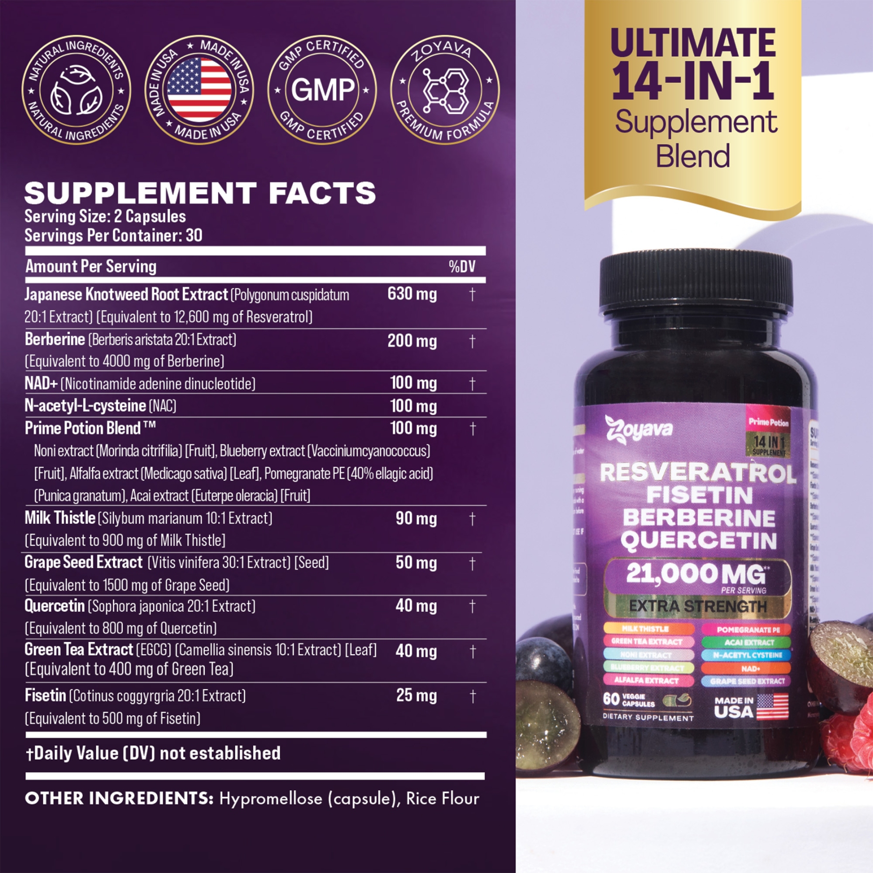 Zoyava™ Revitalize Resveratrol 21,000 MG