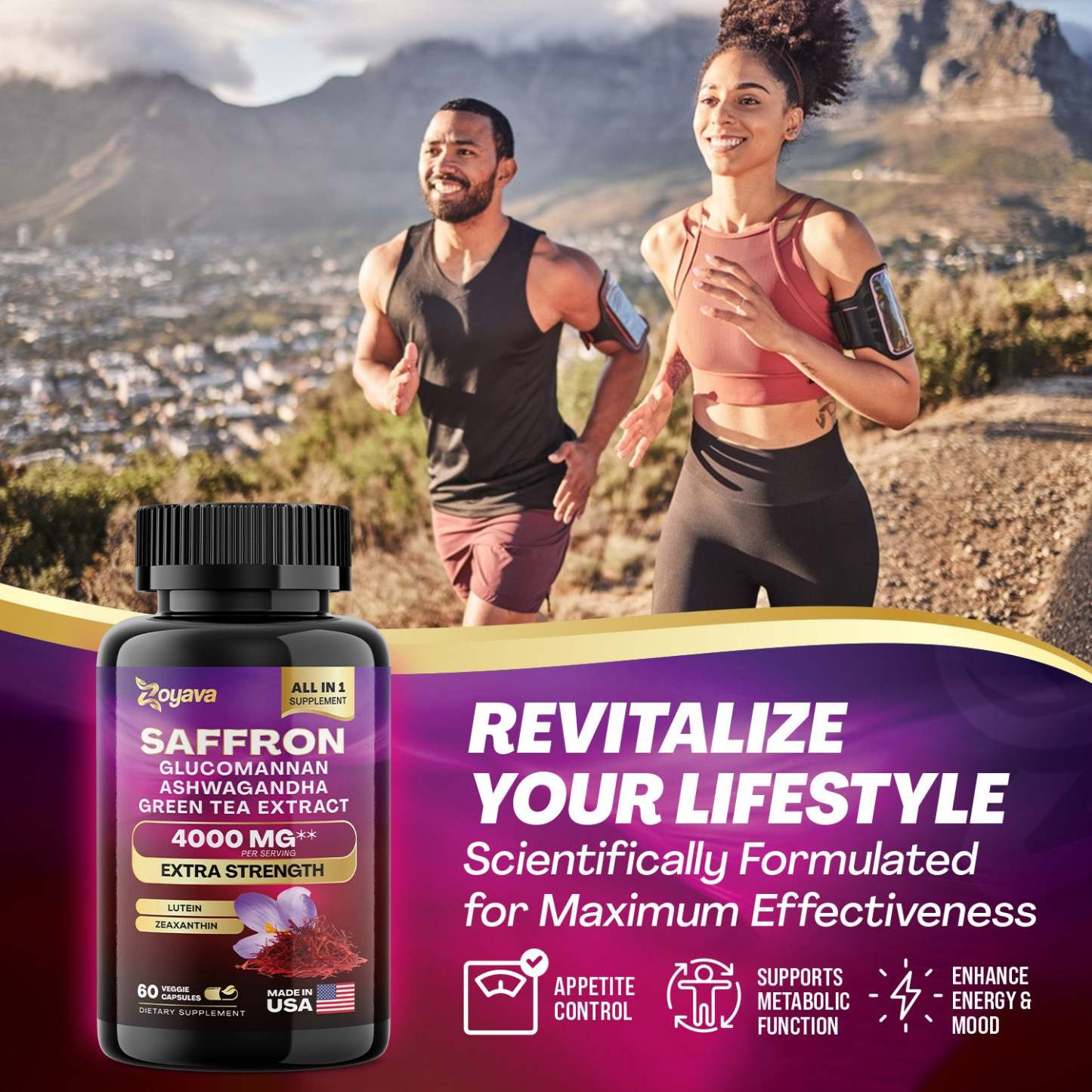 Zoyava™ Revitalize Your Wellness: Saffron ZestyZen Blend - 4,000MG Powerhouse