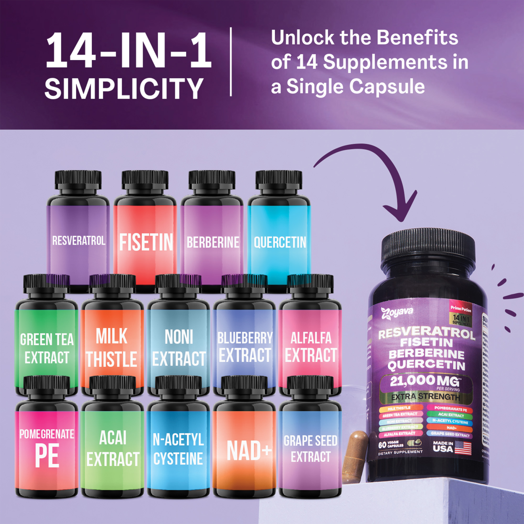 Zoyava™ Revitalize Resveratrol 21,000 MG