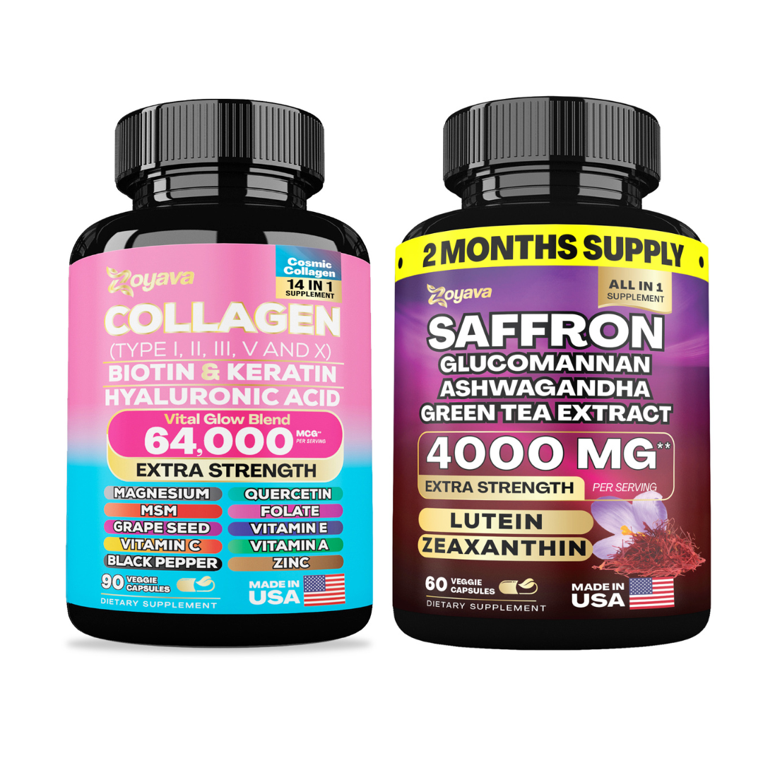 Zoyava™ Revitalize Your Radiance & Wellness: Cosmic Collagen & Saffron ZestyZen Power Duo