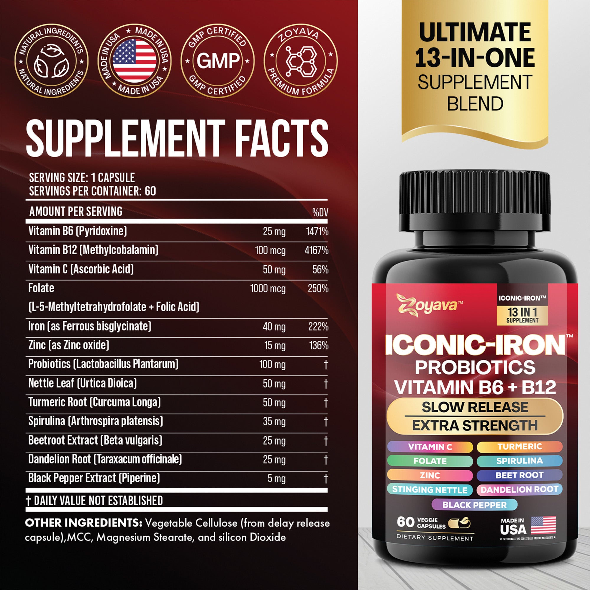 Zoyava™ All-in-One Iconic-Iron Supplement for Wellness & Vitality