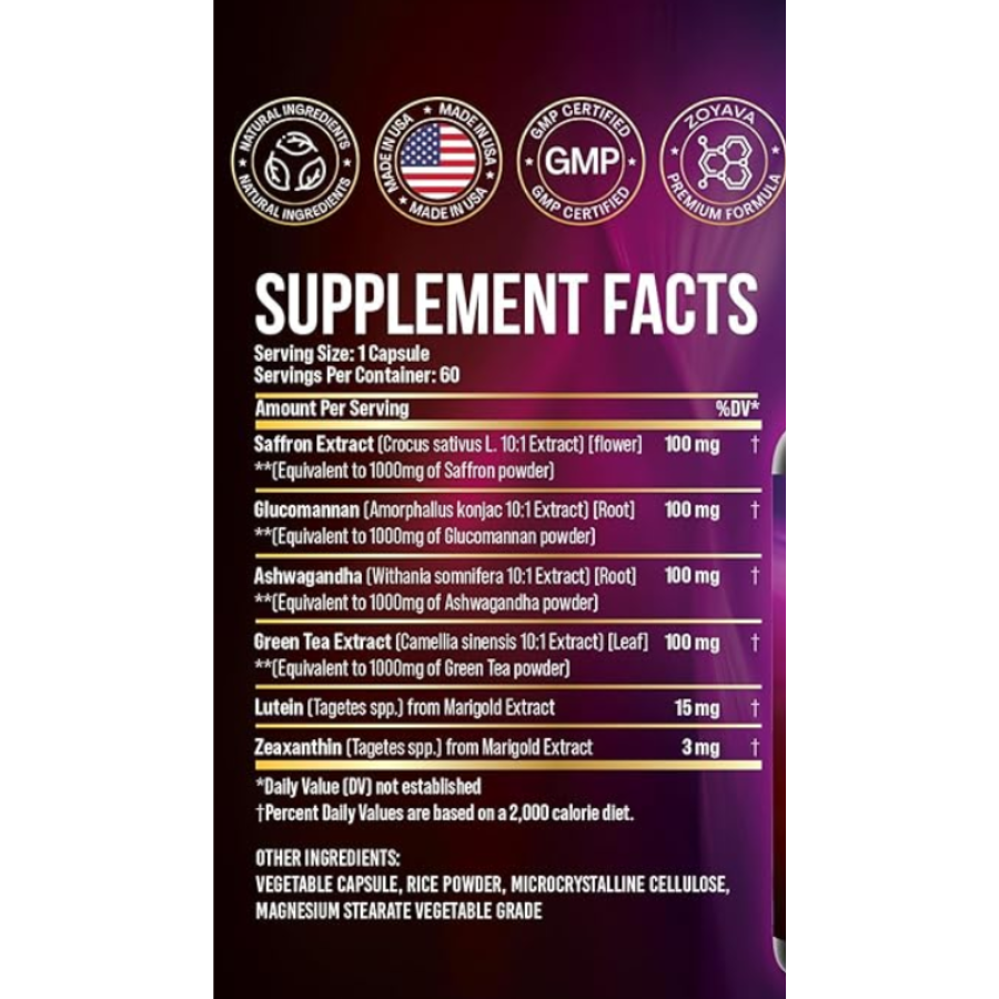 Zoyava™ Revitalize Your Wellness: Saffron ZestyZen Blend - 4,000MG Powerhouse