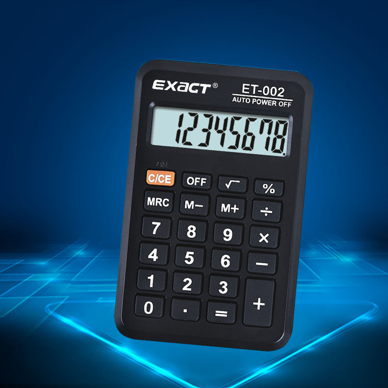 Calculadora flip preta com capa de couro simulado Adequada para estudantes Corporativo