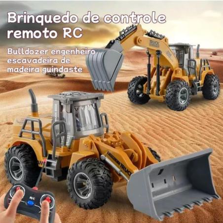 Brinquedo de controle remoto RC carro Bulldozer engenheiro escavadeira de madeira