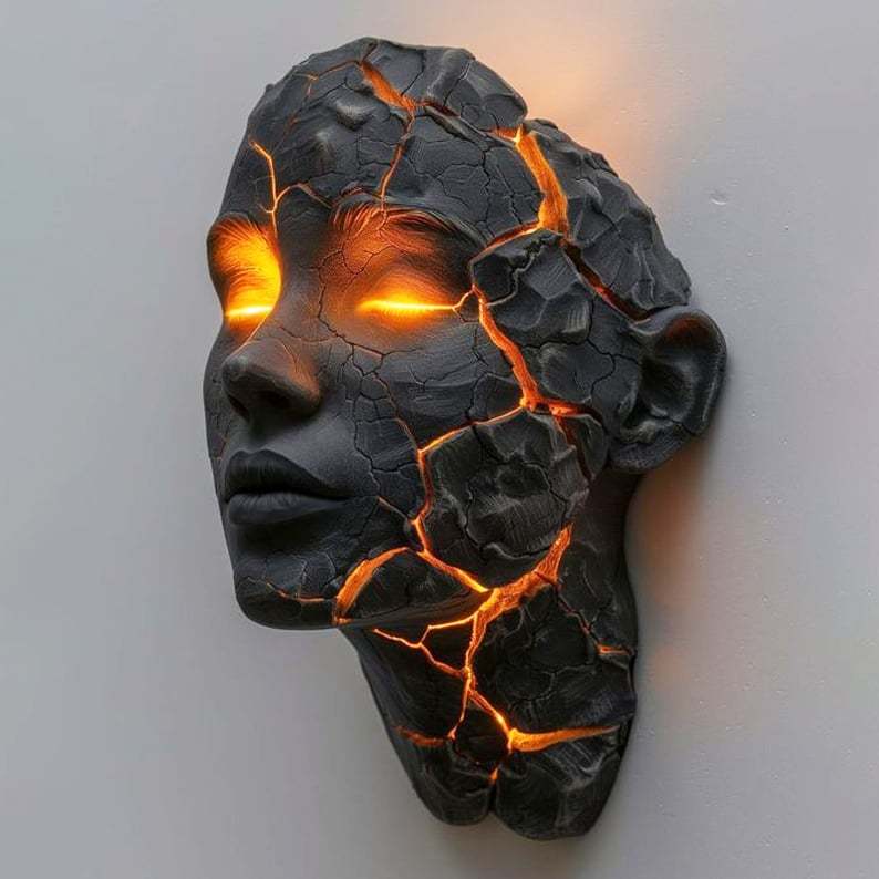 Broken Lava Lady Wall Lamp