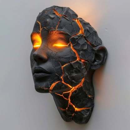 Broken Lava Lady Wall Lamp