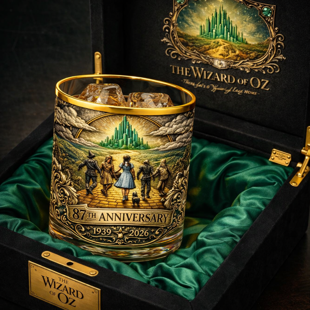 🥃 The Wizard of Oz 87th Anniversary Collectible Whiskey Glass (1939–2026)