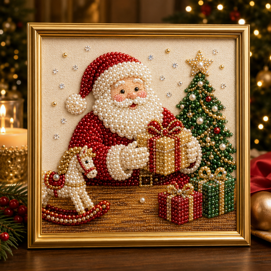 🧘Relaxing & Beginner-Friendly-💎DIY Christmas Pearl Diamond Painting Art Kit(❤Same as the Vedio)