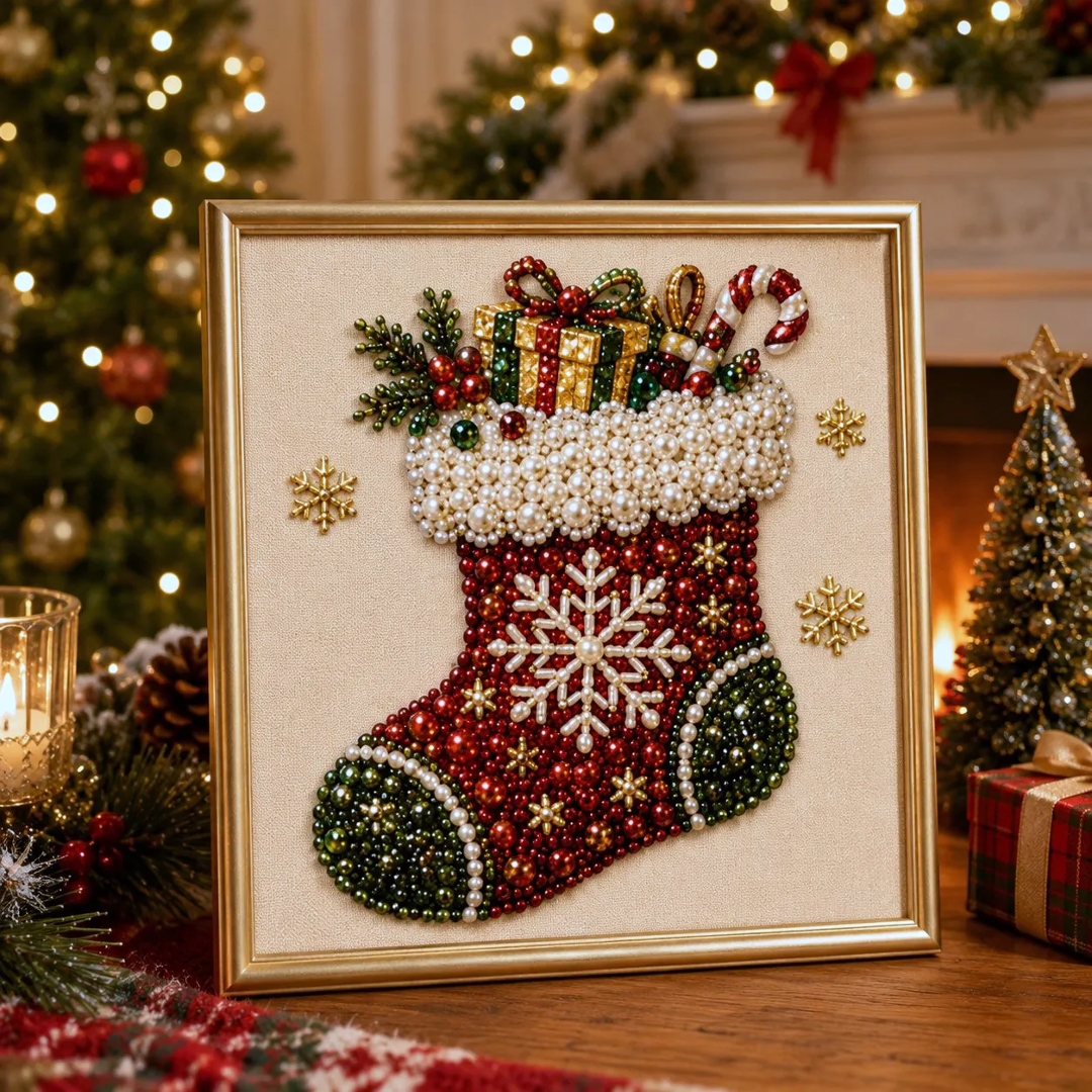 🧘Relaxing & Beginner-Friendly-💎DIY Christmas Pearl Diamond Painting Art Kit(❤Same as the Vedio)