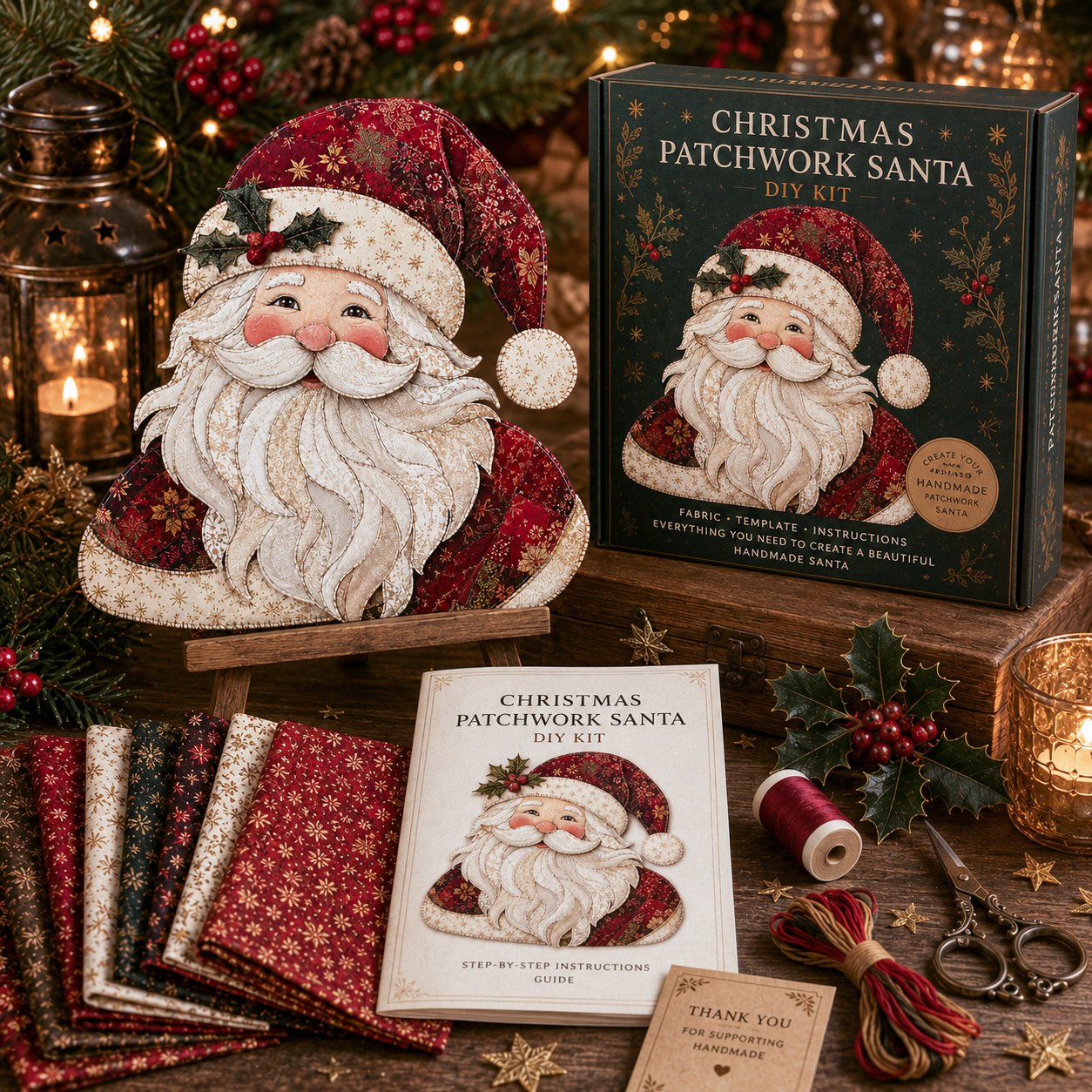 🔥 LAST DAY 49% OFF – 🎅Christmas Patchwork Fabric DIY Decor Kit