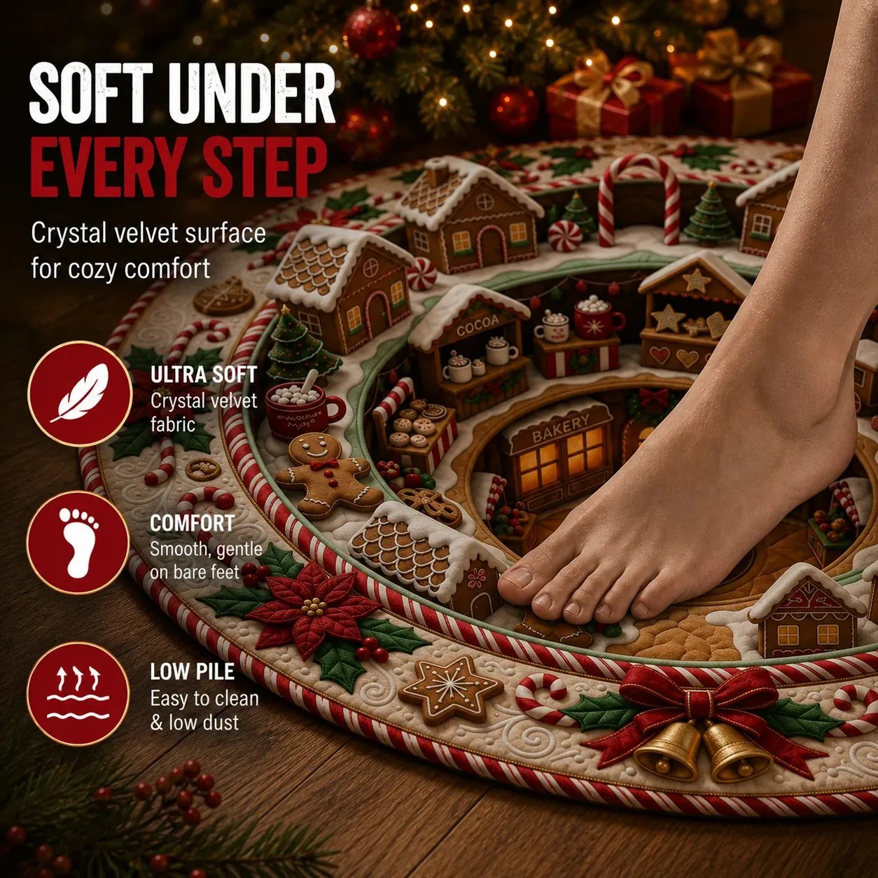 3D Christmas Gnome Optical Illusion Rug | Fun & Festive Must-Have Home Décor