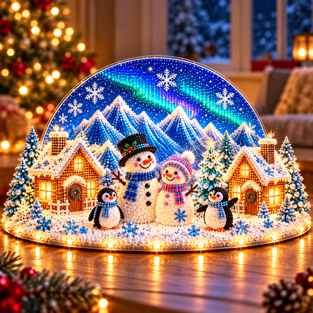 Last Day 70% OFF –✨🔥Magical Christmas Village – DIY Rhinestone Set for Festive Table Decor