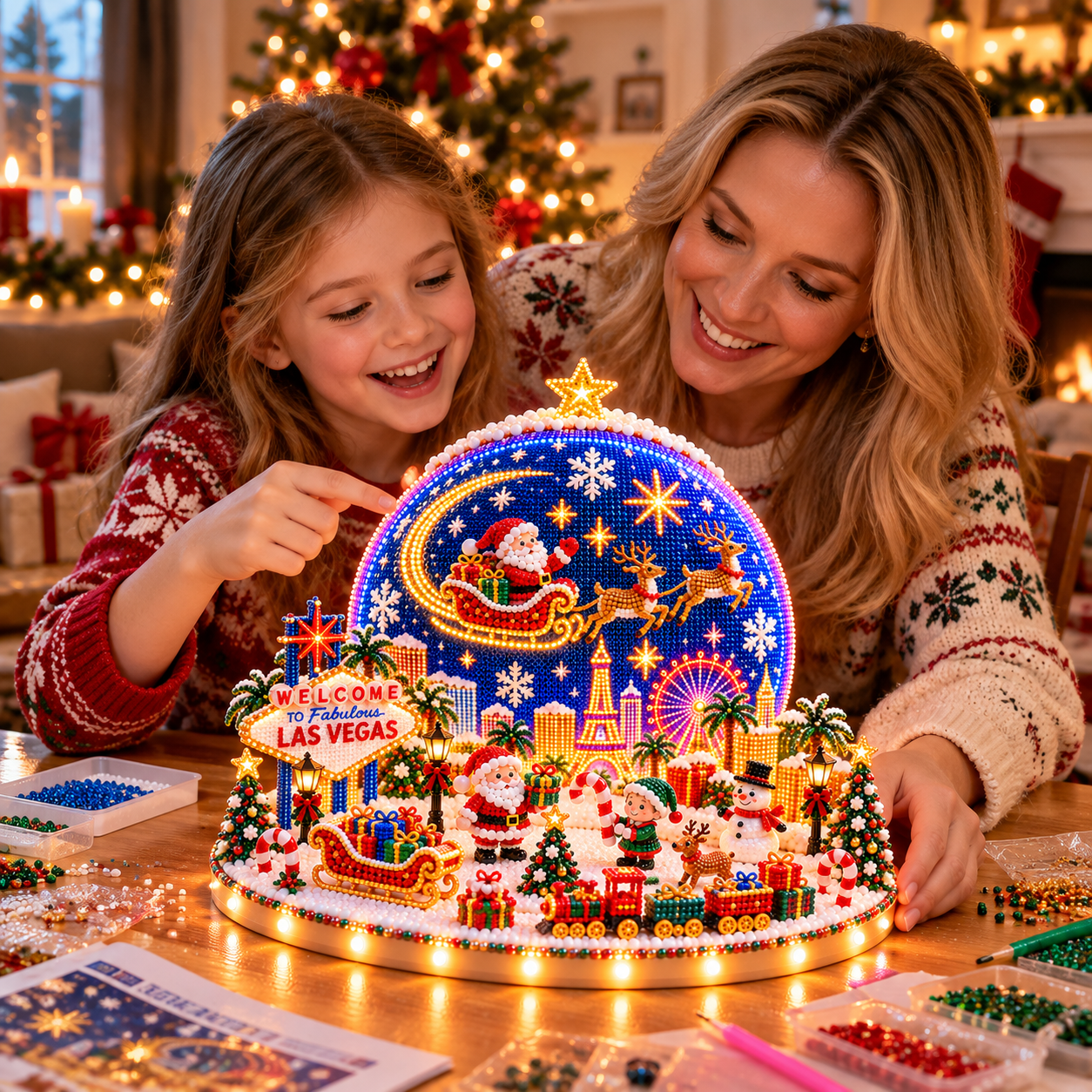 🔥 Last Day 70% OFF –✨Magical Christmas Village – DIY Rhinestone Set for Festive Table Decor-🚨Almost sold out – final 50 sets!