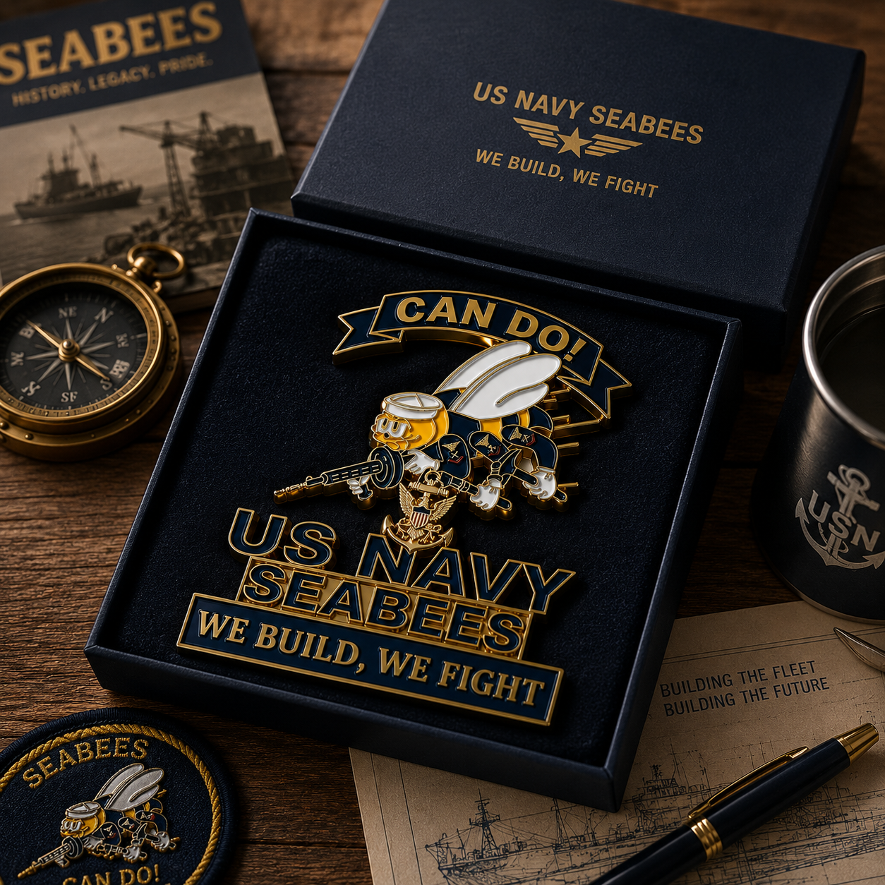 ⚓Last Day Promo: 49% OFF - 🐝US Navy Seabees Can Do! Car Emblem Metal Badge