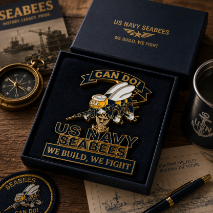 ⚓Last Day Promo: 49% OFF - 🐝US Navy Seabees Can Do! Car Emblem Metal Badge