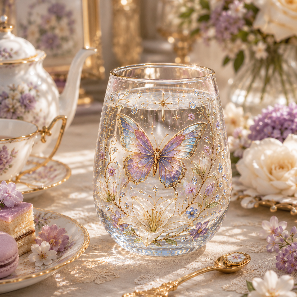 🕊️ Butterfly Of Faith Glass Cup Faith • Hope • Love Collection