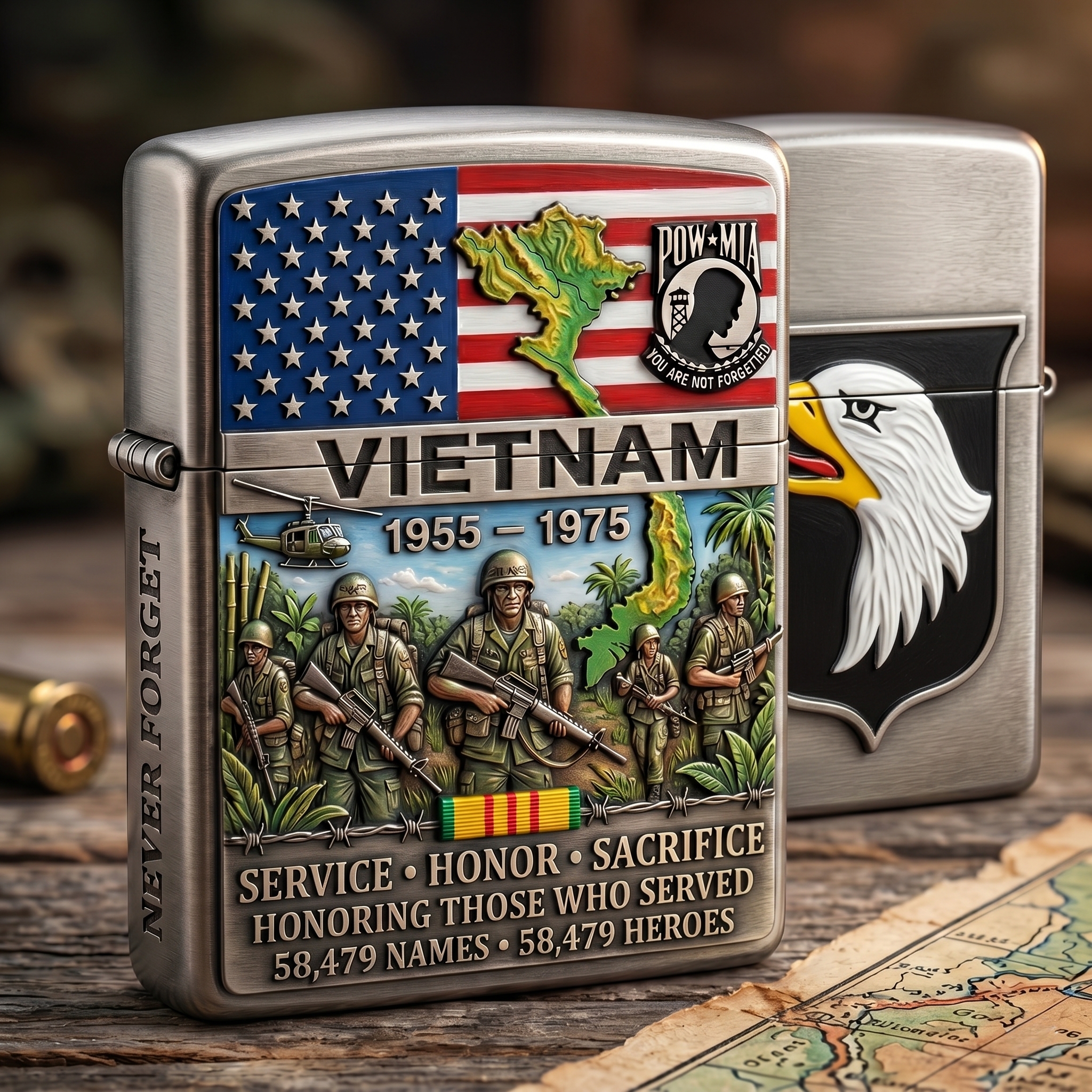 🔥Last Day Promo 49% OFF 🎖️Vietnam Veteran Tribute Collectible Windproof Lighter – Military Division Edition