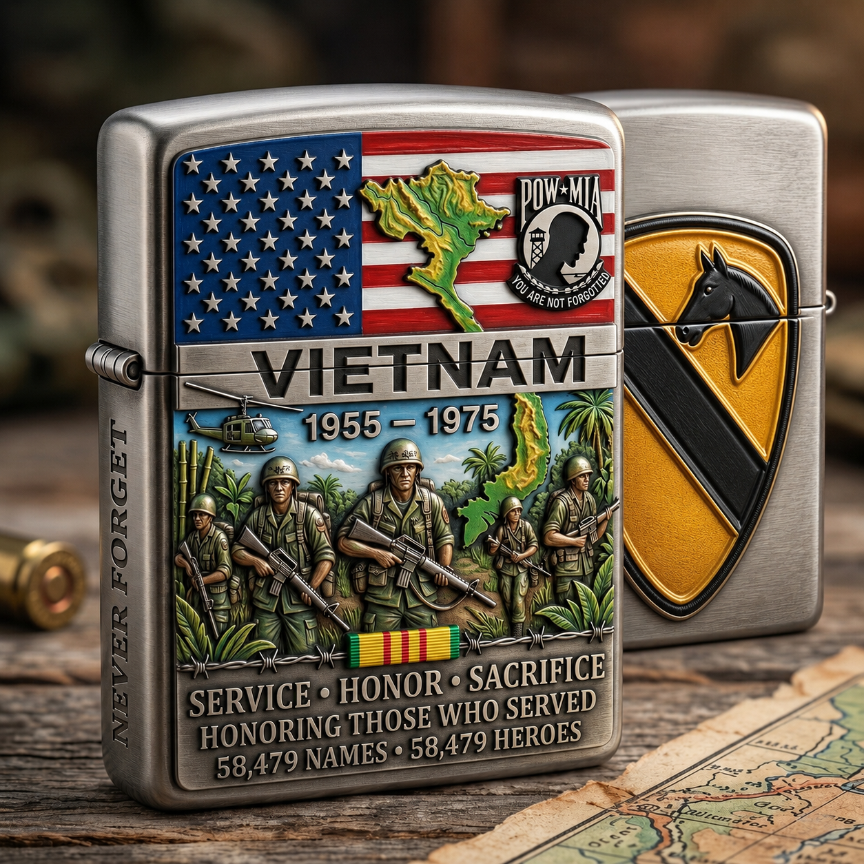 🔥Last Day Promo 49% OFF 🎖️Vietnam Veteran Tribute Collectible Windproof Lighter – Military Division Edition