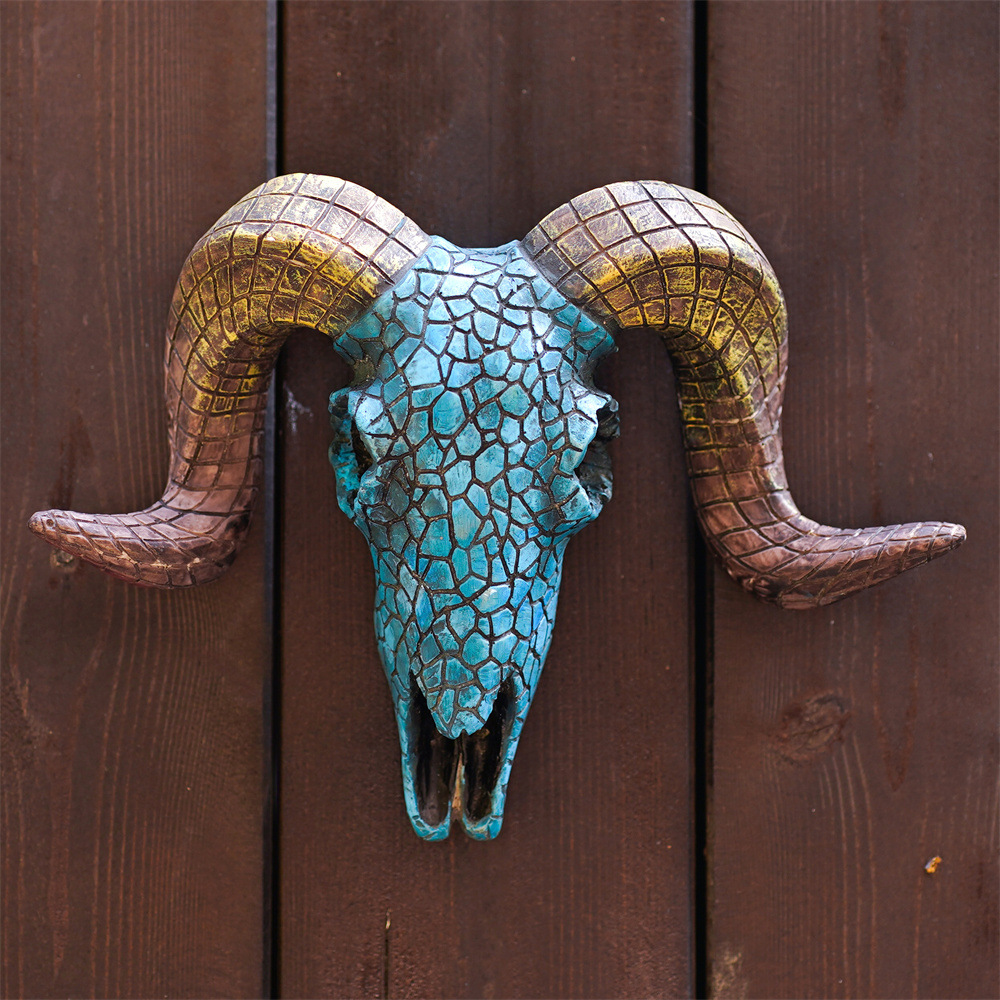 Retro Turquoise Animal Skull Wall Hanging Ornaments