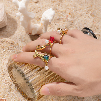 🌊Ocean-Inspired Charm Rings✨