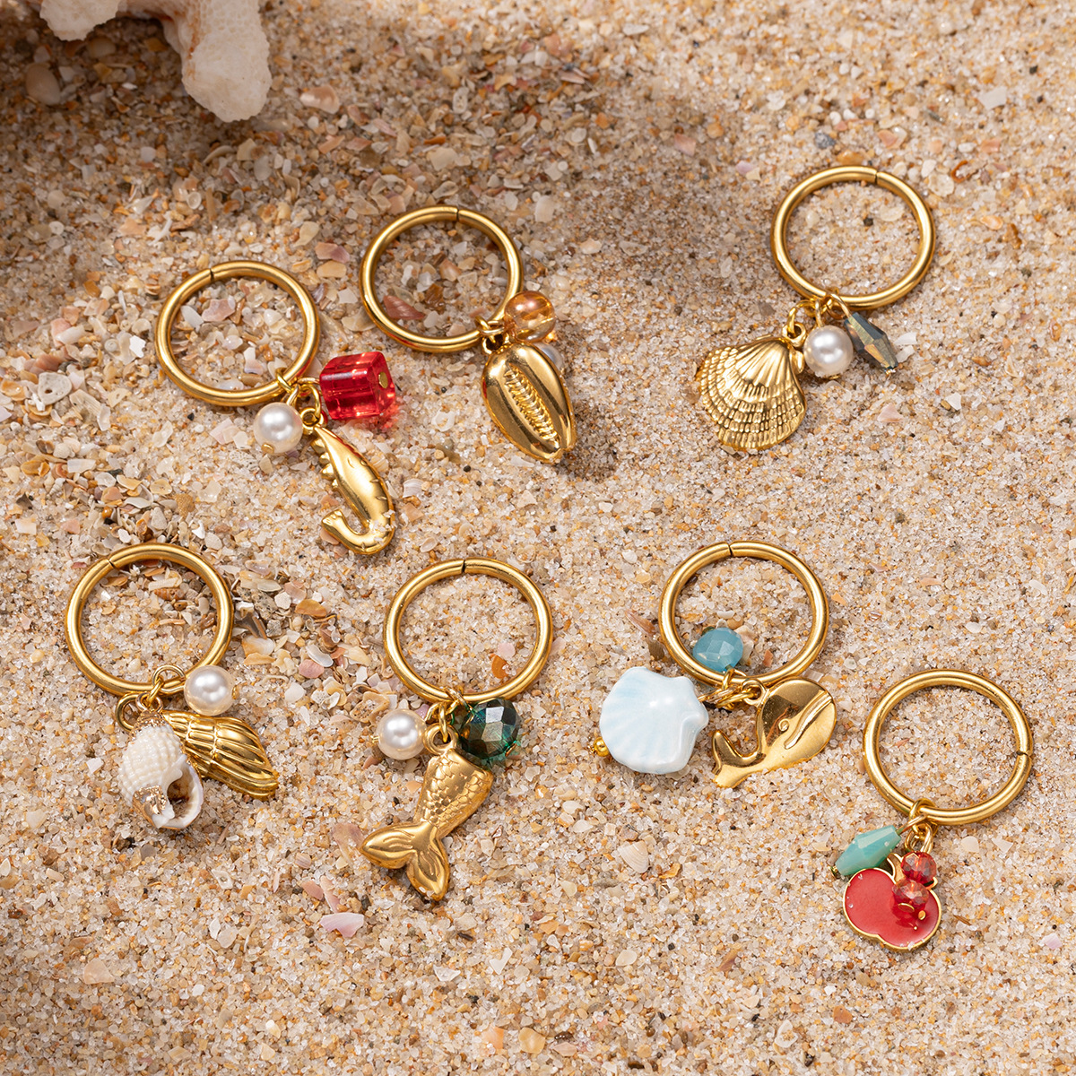 🌊Ocean-Inspired Charm Rings✨