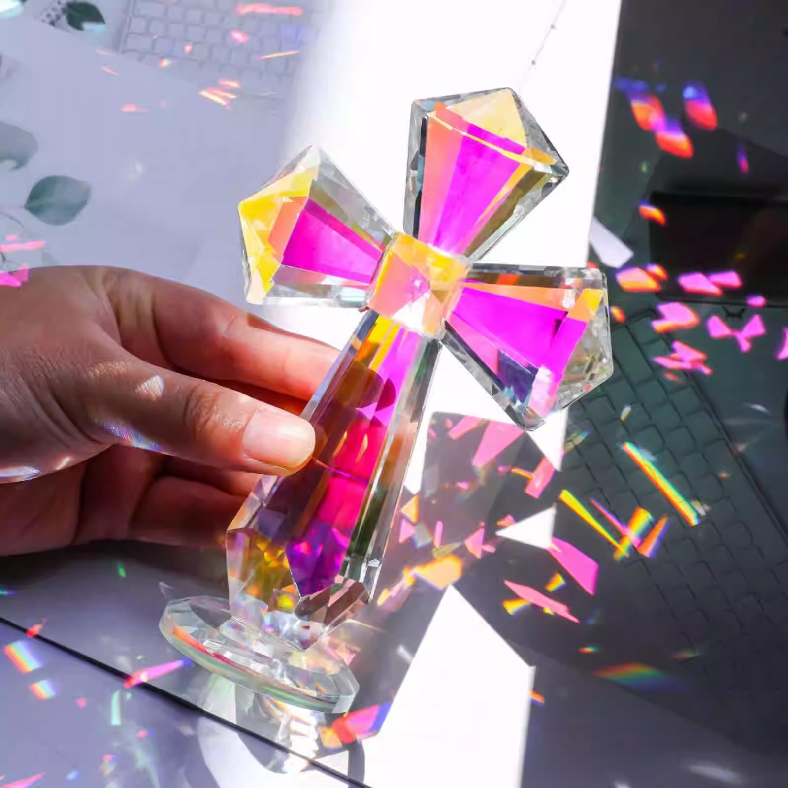 Hand-Carved Crystal Cross