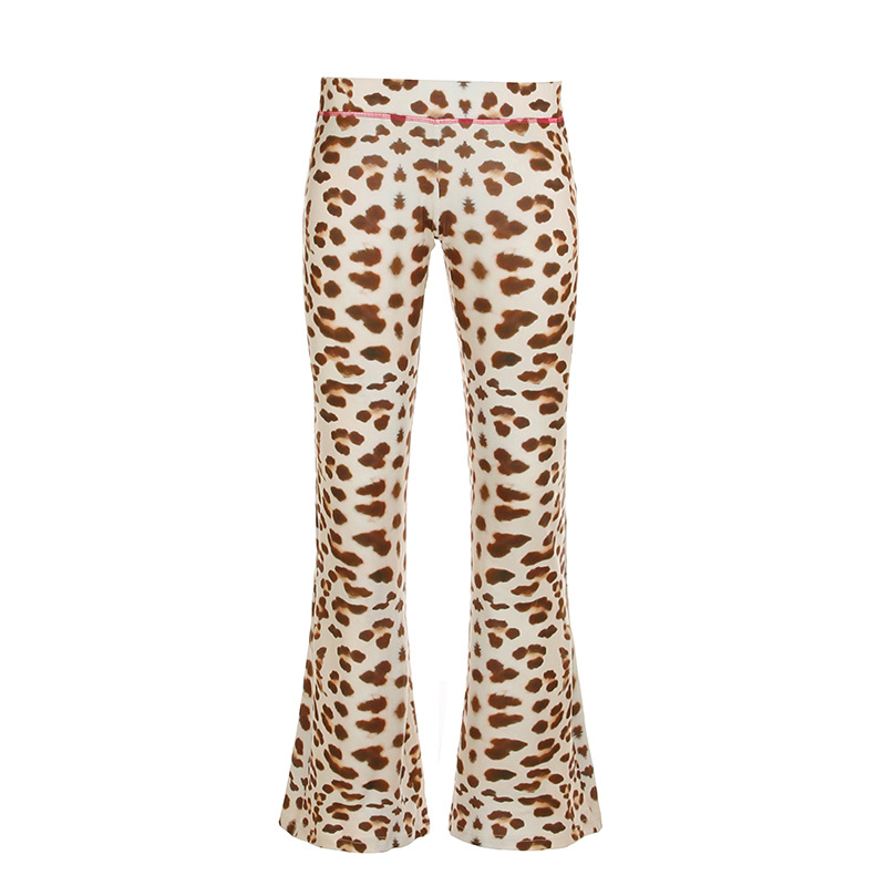 Leopard Print Hooded Casual Sports Suit