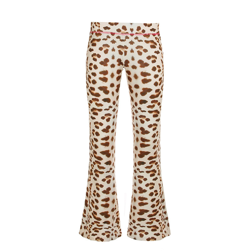 Leopard Print Hooded Casual Sports Suit