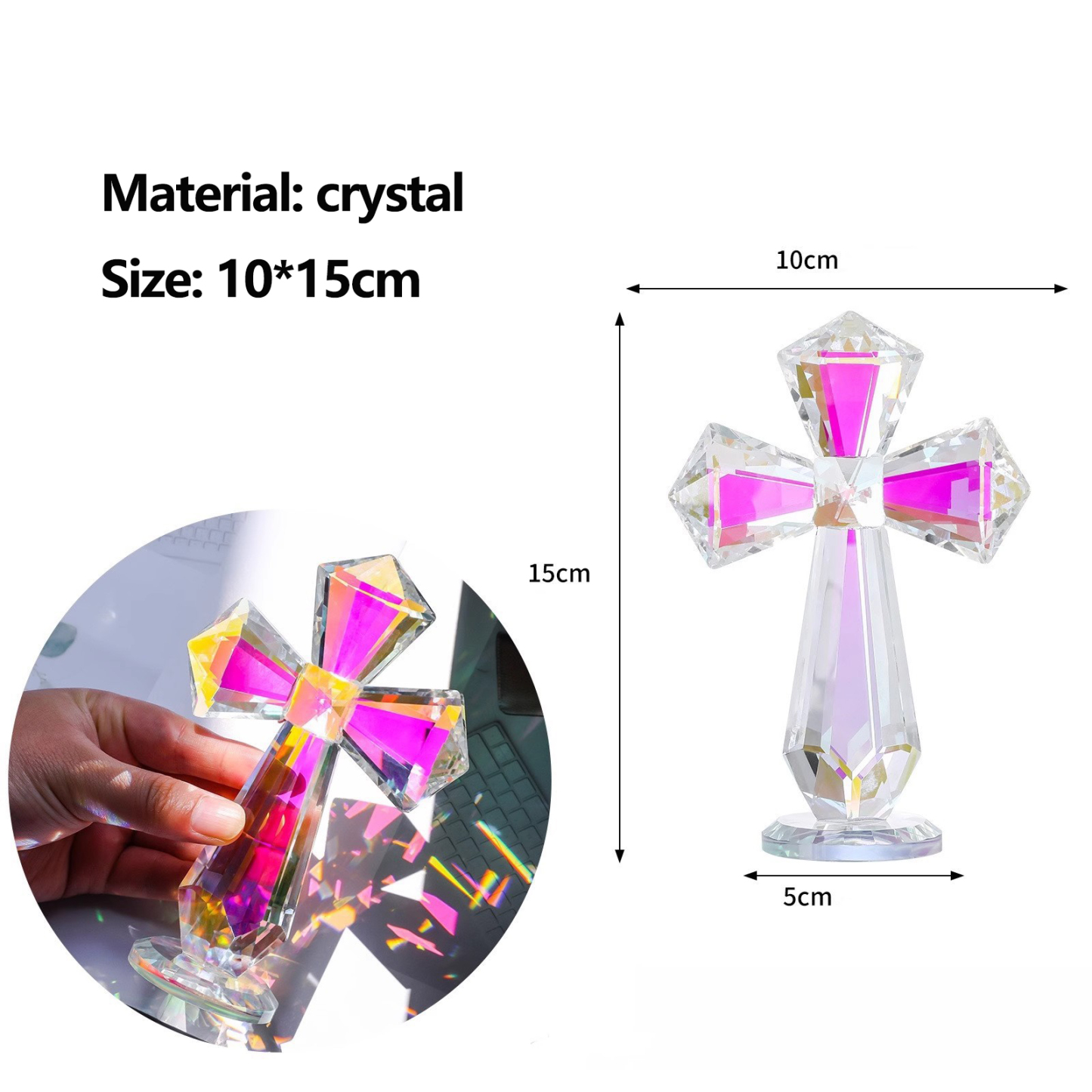 Hand-Carved Crystal Cross
