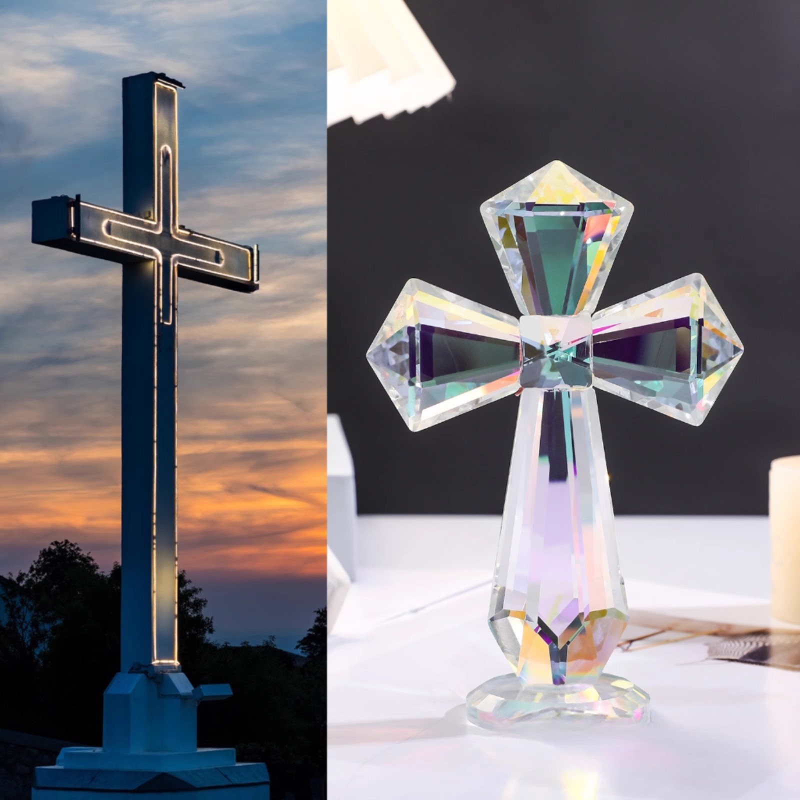 Hand-Carved Crystal Cross