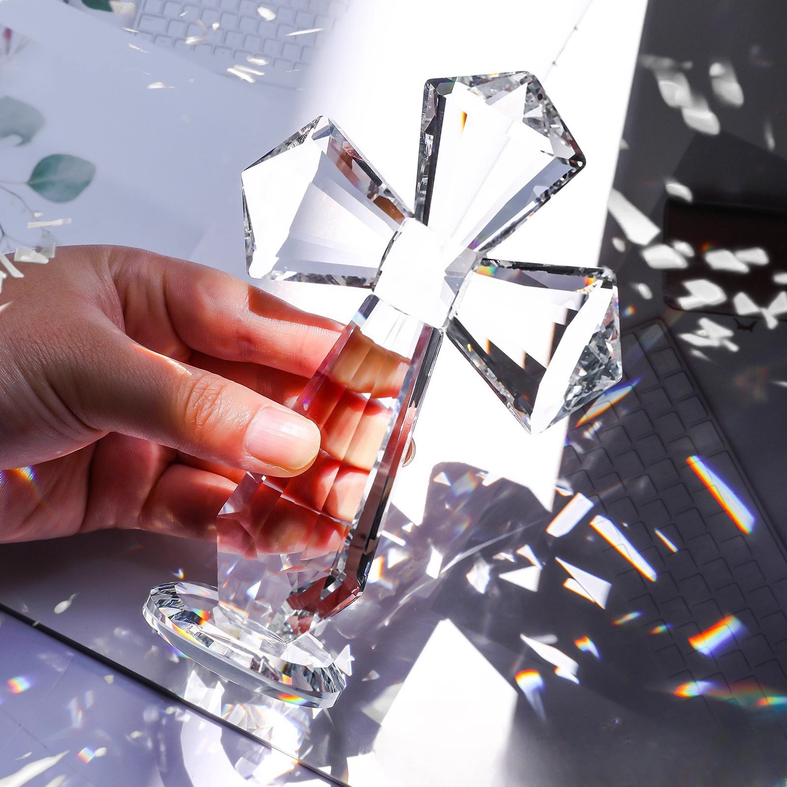 Hand-Carved Crystal Cross