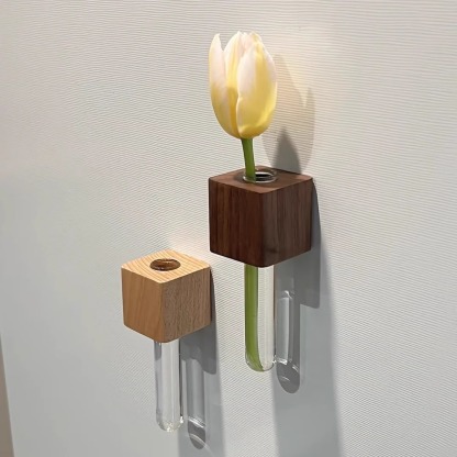 Solid Wood Refrigerator Sticker Vase