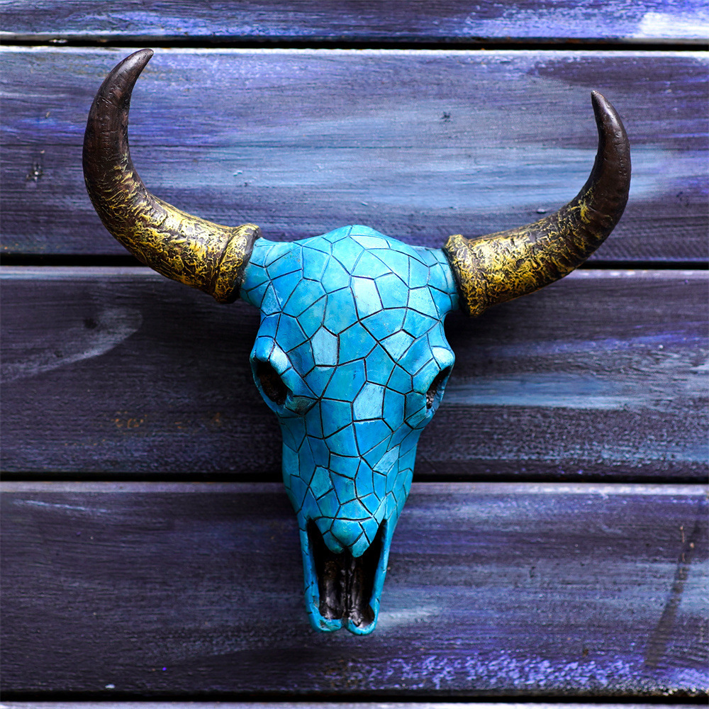 Retro Turquoise Animal Skull Wall Hanging Ornaments