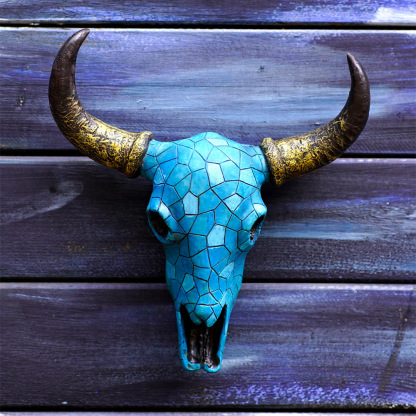 Retro Turquoise Animal Skull Wall Hanging Ornaments