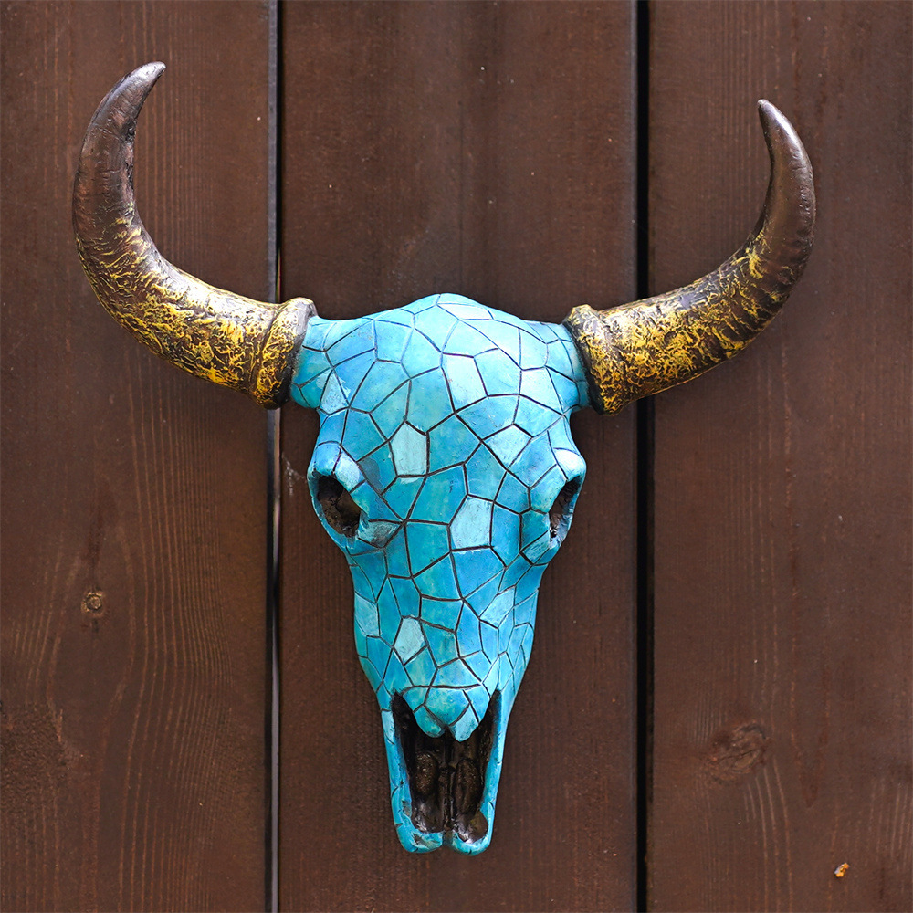 Retro Turquoise Animal Skull Wall Hanging Ornaments
