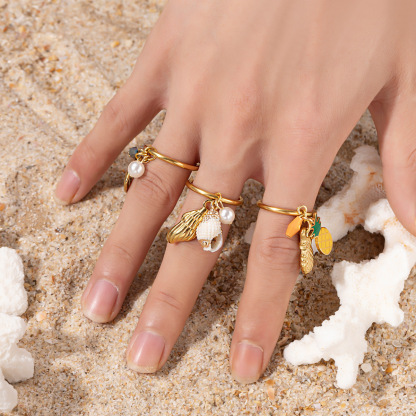 🌊Ocean-Inspired Charm Rings✨