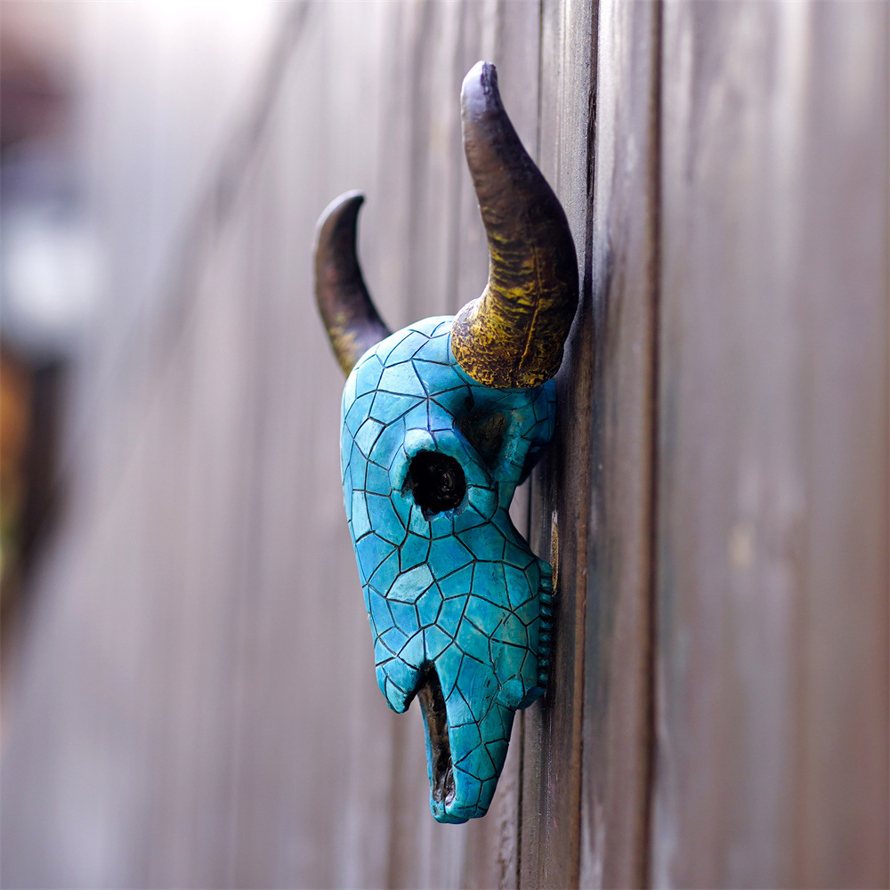 Retro Turquoise Animal Skull Wall Hanging Ornaments